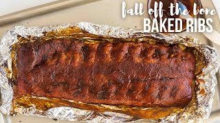 Easy Oven Baked Ribs fall off the bone tender  The Recipe Rebel [upl. by Anissej649]