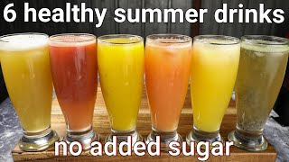 6 healthy summer drinks recipes  no added sugar  natural sweetness  refreshing summer fruit juice [upl. by Franciscka]