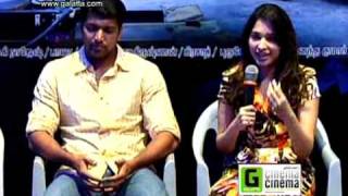 Jayam Ravi and Tamannaah at Thillalangadi Press Meet Clip 6 [upl. by Helsie990]