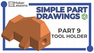 Simple Part Drawing in Onshape 9  quotTool Holderquot [upl. by Oberstone575]