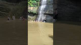 Chittagong Tour  Sitakunda Eco Park 🏞️  Shohosrodhara Waterfall  Taking Bath 🚿  Swimming 🥽 [upl. by Akemrej]