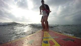 Tandem Surf Lesson With 5 year Old Yuzu In Waikiki with Hans Hedemann Surf School [upl. by Gemina]