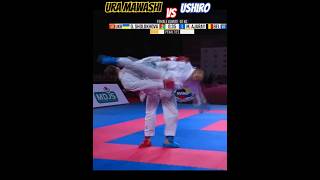 Karate female kumite  Ushiro Ura mawashi vs Ura Mawashi  Karate championship shorts karate [upl. by Ybok]