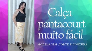 DIY COMO FAZER CALÇA PANTACOURTPASSO A PASSO DA MODELAGEMCORTE E COSTURA [upl. by Rolat]