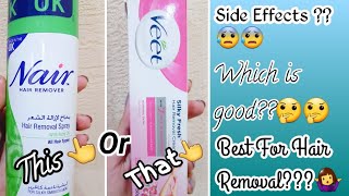 Veet Hair Removal Cream Vs Nair Hair Removal Spray  How to Use Them  UrduHindi [upl. by Aleel]