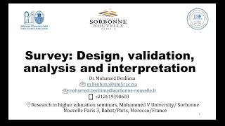 Questionnaire design validation analysis interpretation and report [upl. by Annalla911]