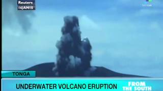 Volcanic eruption in Tonga creating new island [upl. by Elatsyrk752]