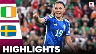 Ireland vs Sweden  Highlights  Womens Euro Qualifiers 31052024 [upl. by Enyawd384]