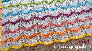 Colchas zigzag caladas tejidas en dos agujas para bebés  Tejiendo Perú [upl. by Pablo]