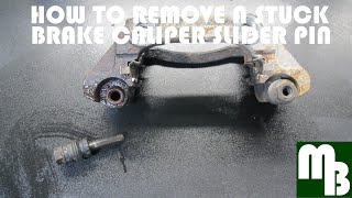 How to remove a stuck or seized brake caliper slider  guide pin quick amp easy with no special tools [upl. by Farland140]