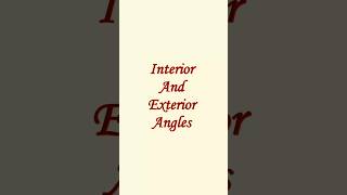 The interior and exterior of an angle [upl. by Aria]