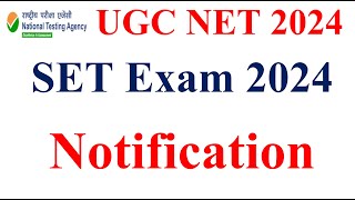 SET Exam 2024 Notification  SET Exam Form 2024  SET and NET Exam 2024  MP SET  Raj SET  set [upl. by Kcub291]