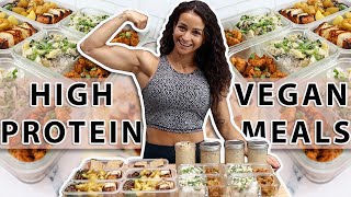 EASY HighProtein VEGAN Meal Prep  Cook With Me [upl. by Atinat]