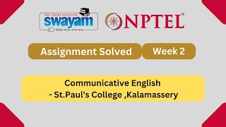 Communicative English Week 2  NPTEL ANSWERS 2024 nptel nptel2024  NPTEL 2024 [upl. by Niwrek]