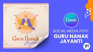 Guru Nanak Jayanti Social Media Post In Canva  Canva Social Media Post  Canva Hindi [upl. by Derk332]