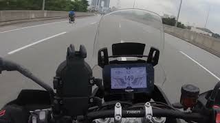 Tiger 900 GT Pro raw sound akrapovic Tiger roar in the city [upl. by Donall477]