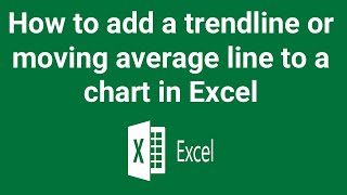 How to add a trendline or moving average line to a chart in Excel [upl. by Pinebrook792]