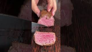 mediumrare fillet steakshorts howtomakesteak ribeyesteak bbq meatcooking grilledsteak [upl. by Eedrahs96]