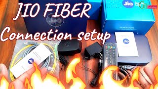 JIO FIBER Connection setup  Jio broadband gateway  Jio hybrid STB set top box gateway unboxing [upl. by Shriner]