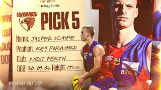 Jasper Scaife is now a Hawk  Draft Highlights [upl. by Fairweather]