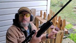 How to sightin a pellet rifle with scope 177 cal Ruger Blackhawk rifle [upl. by Terhune641]