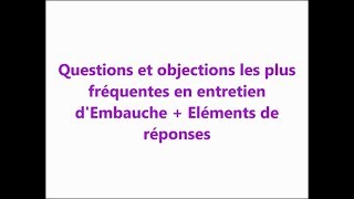 Entretien dembauche questions et réponses [upl. by Acinna973]