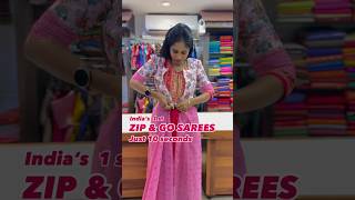 Zip and go saree  trending saree  shorts oneminutesarees [upl. by Llerol]