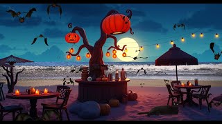 Halloween ASMR Beach 4K Halloween Ambience amp Halloween Music ASMR Halloween halloweenambience [upl. by Philip147]