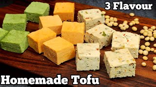 Homemade Tofu Recipe  3 Delicious Flavors  How to Make Tofu from Scratch [upl. by Ynolem]