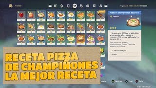 Genshin impact Receta Pizza champiñones Una de las mejores como conseguirla genshin impact [upl. by Atnim103]