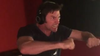 Hugh Jackman Doing ADR For Logan Must See [upl. by Dun]