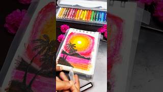 Coconut and Sunset  oilpastels art drawing [upl. by Ssenav]