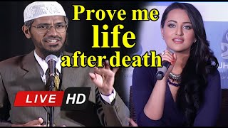 Live🔴Indian Actress Sonakshi Sinha Questions Zakir Naik on RebirthPunarjanam [upl. by Philbrook649]