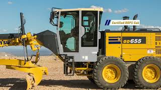 Komatsu GD6557 motor grader machine familiarization [upl. by Steiner631]