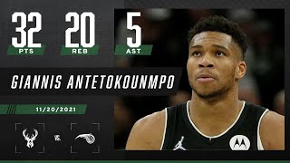 Giannis drops 32205 in the Bucks’ win vs Magic 🦌 [upl. by Aiehtela]