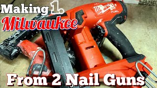 Making 1 working Mikwaukee nailer out of 2 [upl. by Hayikat]