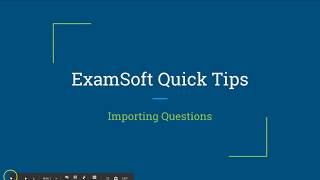 ExamSoft Quick Tip  Importing Questions [upl. by Belia]