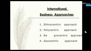 Approaches of International Business  Suprabhath Institute For Management [upl. by Hayotal]