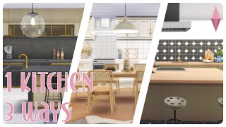 The same kitchen but 3 different styles in The Sims 4 sims4 sims4game simsbuild interiordesign [upl. by Azmuh]