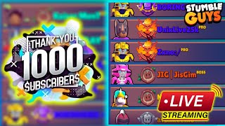 🔴 LIVE 1000 SUBSCRIBERS 🏆  Stumble guys Live Stream  MR Yash [upl. by Wamsley48]