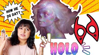 How To Paint HOLOGRAPHIC SKIN Like apterusillustrations  🌈 Iconic Art Techniques In Krita ❤ [upl. by Nahaj]