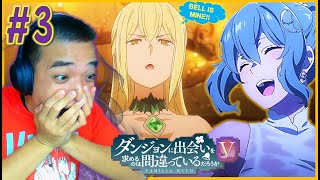 THE MOST CHAOTIC DATE YET😂  DanMachi Season 5 Episode 3 REACTION ダンまちⅤ 豊穣の女神篇 3話の反応 [upl. by Labinnah120]