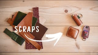 3 QUICK LEATHER PROJECTS using just SCRAPS  ASMR [upl. by Fransen]