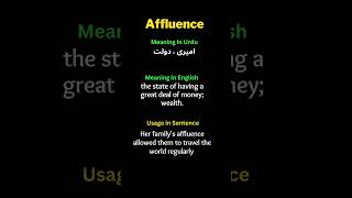 17 Affluence english vocaulary englishlearning easyshorts css pms [upl. by Tibold]