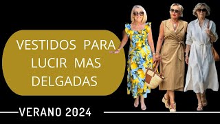 20 VESTIDOS QUE TE HACEN LUCIR MAS DELGADAS SI TIENES MÁS DE 50 60 Y 7O AÑOS MODA VESTIDOS 👗 [upl. by Enilrem]