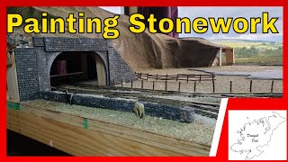 21Model Railway For Beginners Painting Stone and Brick [upl. by Nosnaj]