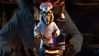 quotChef Leopold The Majestic Lion Mastering the Art of Grilling Sausages 🍴🔥quot ytshorts viralvideo [upl. by Arman110]