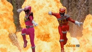 Dino Charge  Red and Pink Rangers 1st Fight  Ep 1 Powers From the Past  Power Rangers Official [upl. by Yerot]