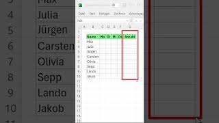 Anwesenheitsliste in Excel erstellen excel office365 [upl. by Kannav]