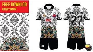 Free download mockup jersey motif batik ll FILE CDR  google drive [upl. by Nilreb]